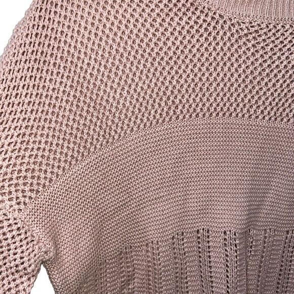 No Comment Blush Pink Open Knit Sweater -‎ Size Medium - Picture 3 of 8